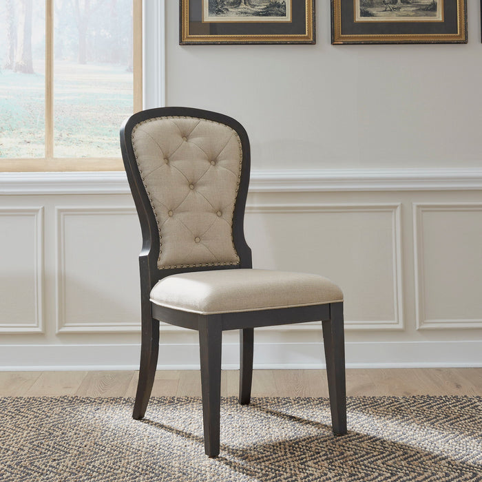 Americana Farmhouse - Upholstered Tufted Back Side Chair – Side Chairs by Liberty Furniture at Furniture Wholesale Plus , Nashville furniture store