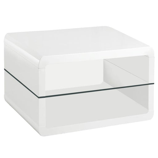 Elana - 1-Shelf Rectangular Side End Table - White High Gloss – End Tables by CoasterEssence at Furniture Wholesale Plus , Nashville furniture store