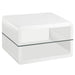 Elana - 1-Shelf Rectangular Side End Table - White High Gloss – End Tables by CoasterEssence at Furniture Wholesale Plus , Nashville furniture store