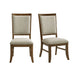 Phillipe - Dining Side Chair With Fabric (Set of 2) - Cherry And Gray – Chair Sets by Elements International at Furniture Wholesale Plus , Nashville furniture store