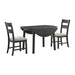 Garcia - 3 Piece Dining Set (Round Drop Leaf Table And 2 Chairs) - Black – 3 Piece Dining Room Sets by Elements International at Furniture Wholesale Plus , Nashville furniture store