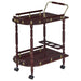 Palmer - 2-Tier Rectangular Wood Bar Cart - Merlot - Premium Bar Carts from CoasterEveryday - Just $89! Shop now at Furniture Wholesale Plus  We are the best furniture store in Nashville, Hendersonville, Goodlettsville, Madison, Antioch, Mount Juliet, Lebanon, Gallatin, Springfield, Murfreesboro, Franklin, Brentwood