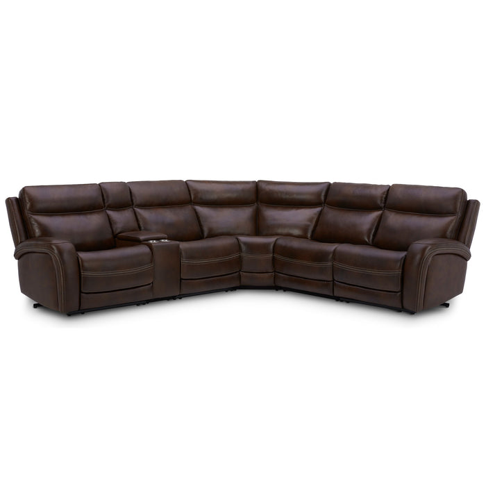 Blair - 6 Piece Sectional - Cognac – Reclining Sectionals by Liberty Furniture at Furniture Wholesale Plus , Nashville furniture store