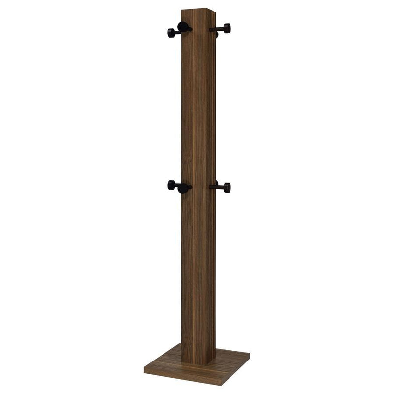 Rikkie - Coat Rack And Mirror - Walnut – Freestanding Coat Racks by Coaster Fine Furniture at Furniture Wholesale Plus , Nashville furniture store