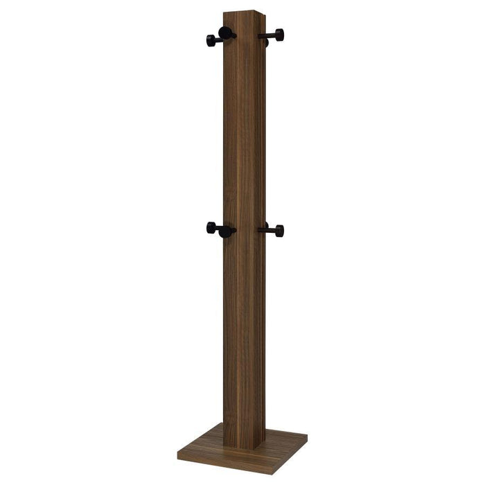 Rikkie - Coat Rack And Mirror - Walnut – Freestanding Coat Racks by Coaster Fine Furniture at Furniture Wholesale Plus , Nashville furniture store
