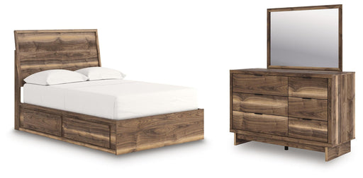 Chirason - 3 Pc. - Full Panel Storage Bed, Dresser And Mirror - Brown – 3 Piece Bedroom Sets by Signature Design by Ashley® at Furniture Wholesale Plus , Nashville furniture store
