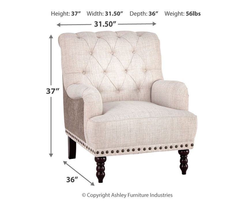 Tartonelle - Ivory / Taupe - Accent Chair - Premium Accent Chairs from Signature Design by Ashley® - Just $478! Shop now at Furniture Wholesale Plus  We are the best furniture store in Nashville, Hendersonville, Goodlettsville, Madison, Antioch, Mount Juliet, Lebanon, Gallatin, Springfield, Murfreesboro, Franklin, Brentwood