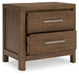 Cabalynn - Two Drawer Night Stand - Light Brown – Nightstands w/ Charging Stations by Signature Design by Ashley® at Furniture Wholesale Plus , Nashville furniture store