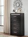 Shoralli - Five Drawer Chest - Black – Accent Chests by Signature Design by Ashley® at Furniture Wholesale Plus , Nashville furniture store