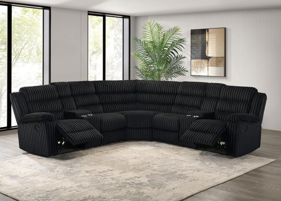 Atkinson - Upholstered Reclining Sectional Sofa – Reclining Sectionals by Coaster Fine Furniture at Furniture Wholesale Plus , Nashville furniture store