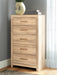Kinlanni - Five Drawer Chest - Tan – Accent Chests by Signature Design by Ashley® at Furniture Wholesale Plus , Nashville furniture store