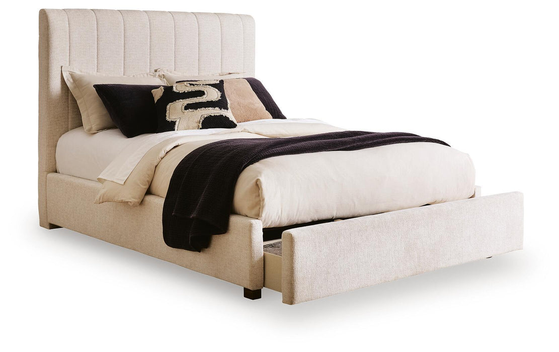 Shoralli - Queen Upholstered Storage Bed - Beige – Storage Beds by Signature Design by Ashley® at Furniture Wholesale Plus , Nashville furniture store