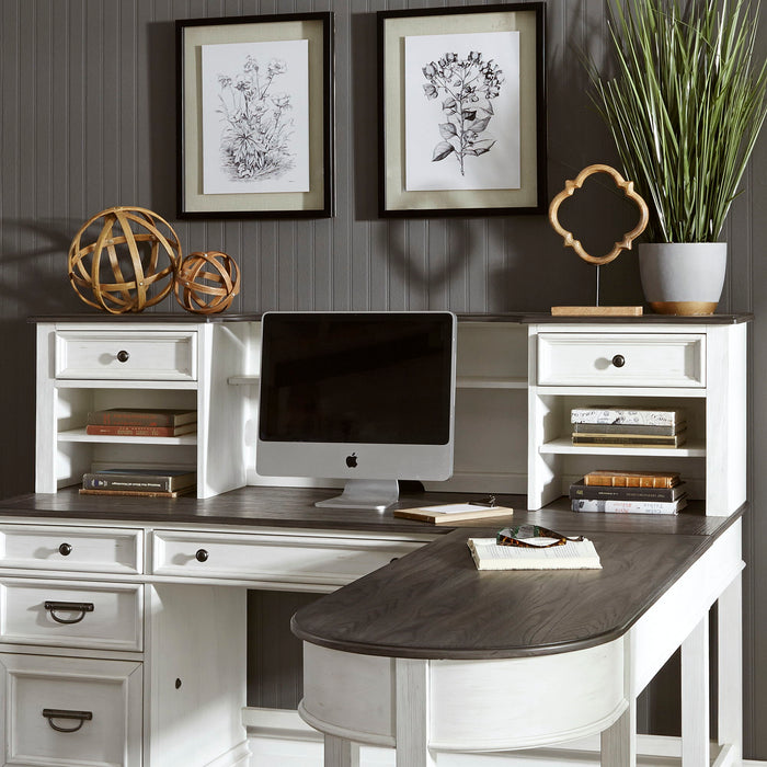 Allyson Park - Hutch - Wirebrushed White / Charcoal – Hutches by Liberty Furniture at Furniture Wholesale Plus , Nashville furniture store