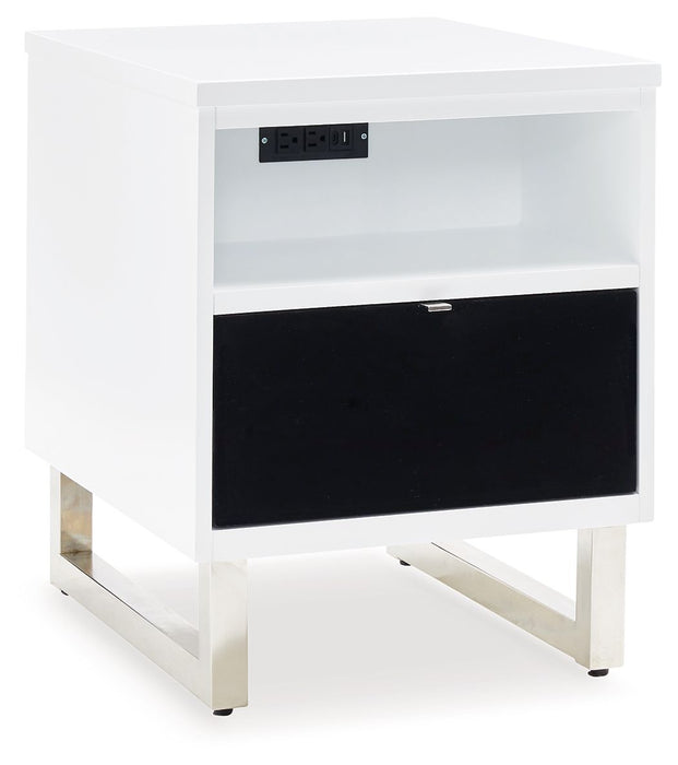 Gardoni - Chair Side End Table - White / Black – Chair Side Tables by Signature Design by Ashley® at Furniture Wholesale Plus , Nashville furniture store