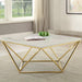 Meryl - Square Faux Marble Top Coffee Table - White And Gold – Coffee Tables by CoasterEssence at Furniture Wholesale Plus , Nashville furniture store