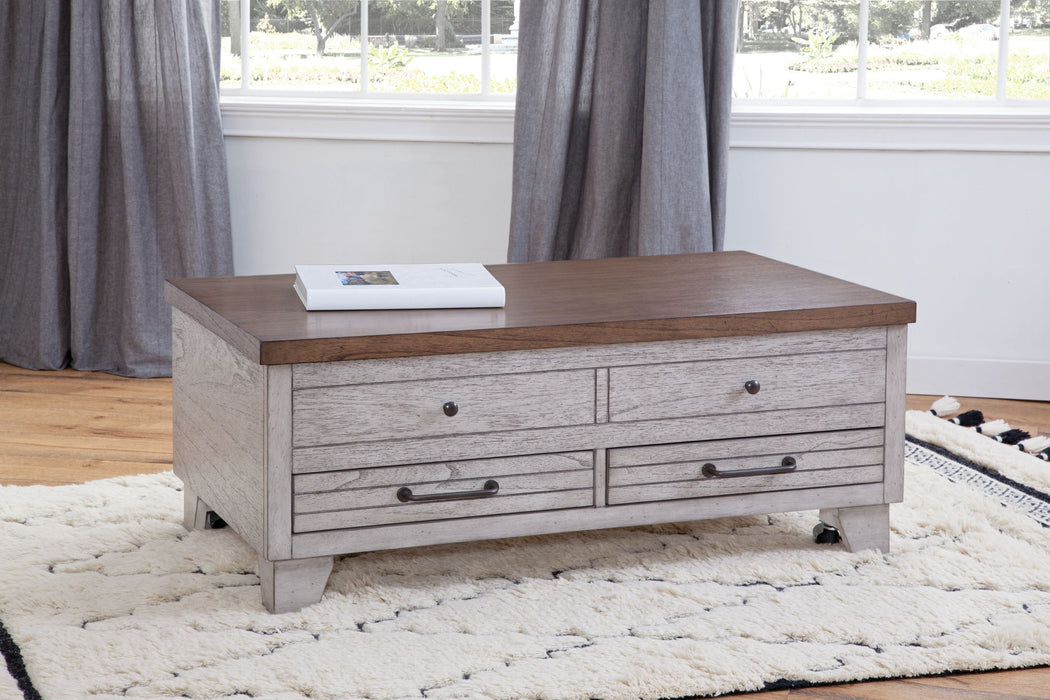 Bear Creek - Lift Top Cocktail - White – Cocktail Tables by Steve Silver Furniture at Furniture Wholesale Plus , Nashville furniture store