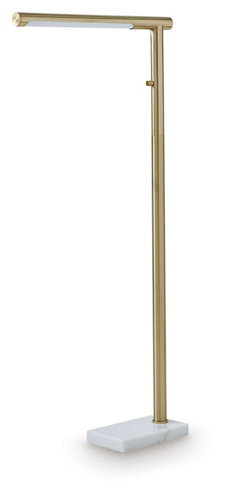 Santiford - Metal Floor Lamp - Gold Finish / White – Floor Lamps by Signature Design by Ashley® at Furniture Wholesale Plus , Nashville furniture store