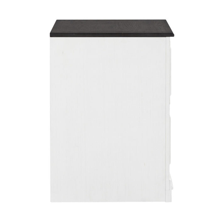 Allyson Park - Bunching Lateral File Cabinet - Wirebrushed White / Charcoal – Filing Cabinets by Liberty Furniture at Furniture Wholesale Plus , Nashville furniture store