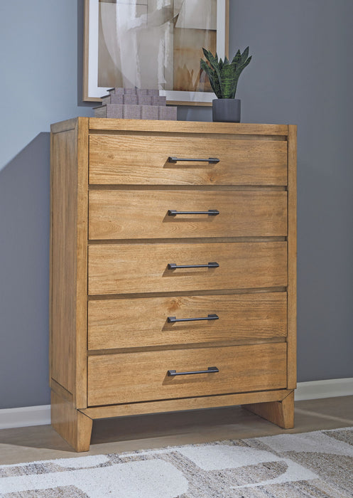 Sherbana - Five Drawer Chest - Light Brown – Accent Chests by Signature Design by Ashley® at Furniture Wholesale Plus , Nashville furniture store
