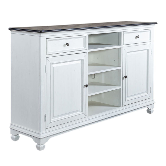 Allyson Park - 68" Highboy TV Console - Wirebrushed White / Charcoal – TV Stands by Liberty Furniture at Furniture Wholesale Plus , Nashville furniture store