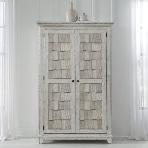 River Place - Armoire - Riverstone White & Tobacco – Wardrobes by Liberty Furniture at Furniture Wholesale Plus , Nashville furniture store