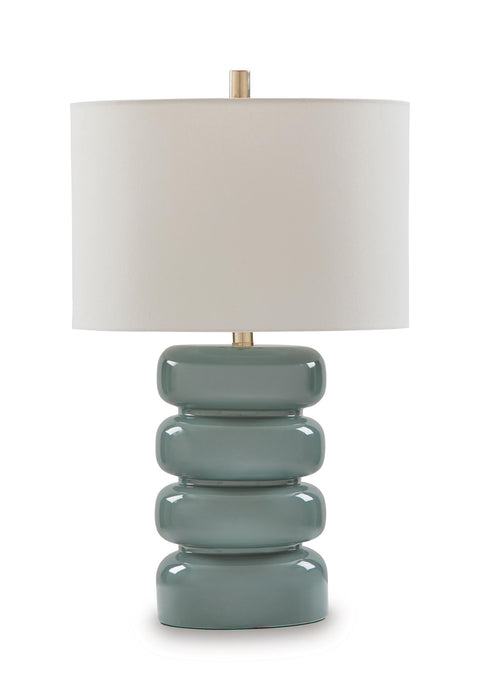 Clayard - Ceramic Table Lamp - Gray Blue – Table Lamps by Signature Design by Ashley® at Furniture Wholesale Plus , Nashville furniture store