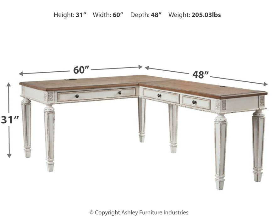 Realyn - Home Office L Shaped Desk - White / Brown – Computer Desks by Signature Design by Ashley® at Furniture Wholesale Plus , Nashville furniture store