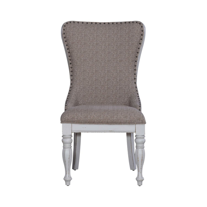 Magnolia Manor - Upholstered Wing Back Side Chair - Antique White – Wingback Chairs by Liberty Furniture at Furniture Wholesale Plus , Nashville furniture store