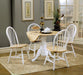 Allison - 5 Piece Round Drop Leaf Dining Table Set - White - Premium 5 Piece Dining Room Sets from CoasterEveryday - Just $599! Shop now at Furniture Wholesale Plus  We are the best furniture store in Nashville, Hendersonville, Goodlettsville, Madison, Antioch, Mount Juliet, Lebanon, Gallatin, Springfield, Murfreesboro, Franklin, Brentwood