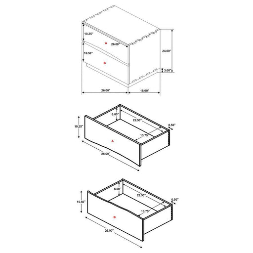 Winslow - 2-Drawer Nightstand - Smokey Walnut - Premium Accent Nightstands from CoasterElevations - Just $449! Shop now at Furniture Wholesale Plus  We are the best furniture store in Nashville, Hendersonville, Goodlettsville, Madison, Antioch, Mount Juliet, Lebanon, Gallatin, Springfield, Murfreesboro, Franklin, Brentwood