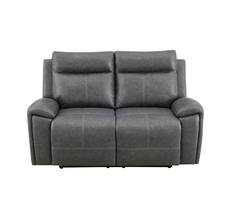 Gaston - Manual Reclining Loveseat - Gray – Reclining Loveseats by Steve Silver Furniture at Furniture Wholesale Plus , Nashville furniture store