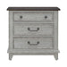 River Place - 3 Drawer Nightstand With Charging Station - Riverstone White & Tobacco – Nightstands w/ Charging Stations by Liberty Furniture at Furniture Wholesale Plus , Nashville furniture store