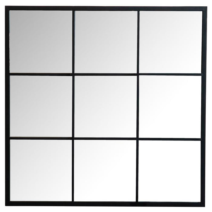 Quetzal - Square Window Pane Wall Mirror - Black – Wall Mirrors by CoasterEveryday at Furniture Wholesale Plus , Nashville furniture store