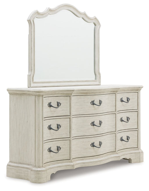 Arlendyne - Antique White - Dresser And Mirror - Premium Dresser & Mirror from Signature Design by Ashley® - Just $1618! Shop now at Furniture Wholesale Plus  We are the best furniture store in Nashville, Hendersonville, Goodlettsville, Madison, Antioch, Mount Juliet, Lebanon, Gallatin, Springfield, Murfreesboro, Franklin, Brentwood