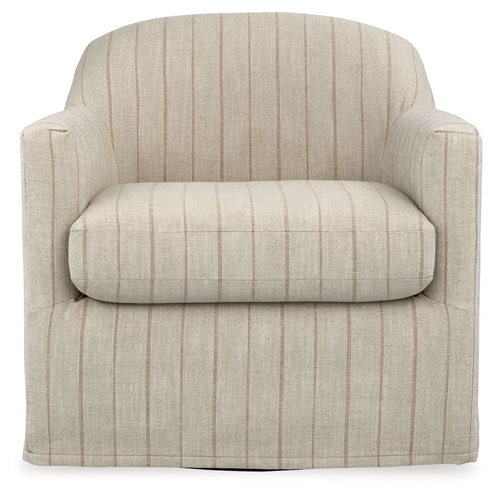 Valwick - Swivel Accent Chair - Cream / Brown – Swivel Chairs by Signature Design by Ashley® at Furniture Wholesale Plus , Nashville furniture store