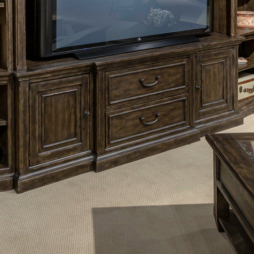 Paradise Valley - 78" Entertainment Console - Saddle Brown – TV Stands by Liberty Furniture at Furniture Wholesale Plus , Nashville furniture store