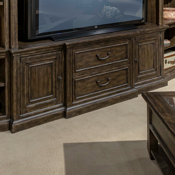 Paradise Valley - 78" Entertainment Console - Saddle Brown – TV Stands by Liberty Furniture at Furniture Wholesale Plus , Nashville furniture store