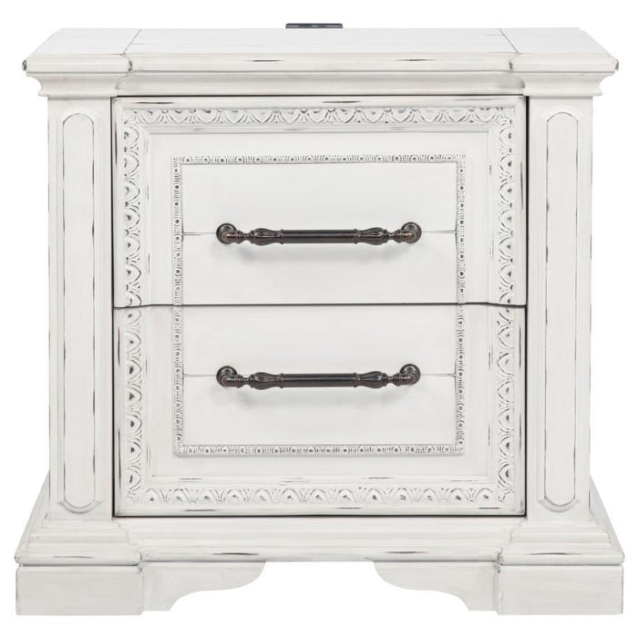 Mckinney - 2-Drawer Nightstand With Dual USB - Vintage White – Nightstands w/ Charging Stations by Coaster Fine Furniture at Furniture Wholesale Plus , Nashville furniture store