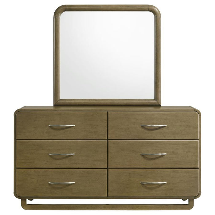 Amsbury - 6-Drawer Dresser And Mirror - Nutmeg – Dresser & Mirror by Coaster Fine Furniture at Furniture Wholesale Plus , Nashville furniture store