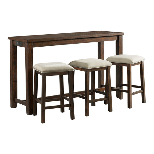 Jax - Bar Table Single Pack (Table And Three Stools) - Dark Walnut – 4 Piece Dining Room Sets by Elements International at Furniture Wholesale Plus , Nashville furniture store