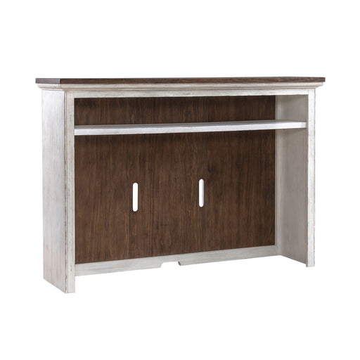 River Place - Entertainment Hutch - Riverstone White & Tobacco – Hutches by Liberty Furniture at Furniture Wholesale Plus , Nashville furniture store