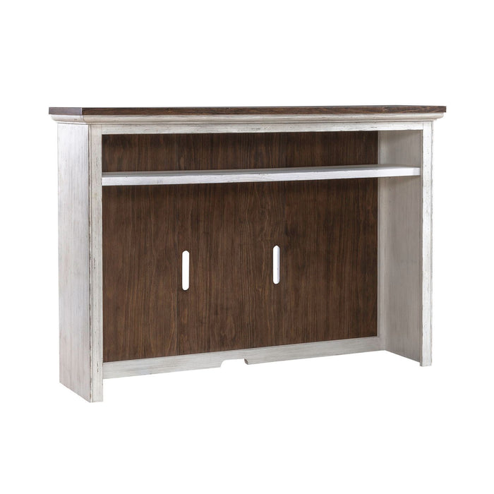 River Place - Entertainment Hutch - Riverstone White & Tobacco – Hutches by Liberty Furniture at Furniture Wholesale Plus , Nashville furniture store