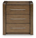 Marxmore - Three Drawer Night Stand - Brown – Nightstands w/ Charging Stations by Benchcraft® at Furniture Wholesale Plus , Nashville furniture store