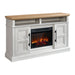 Villa - Console With 23" Fireplace Insert - White & Natural – Fireplace TV Stands by Elements International at Furniture Wholesale Plus , Nashville furniture store