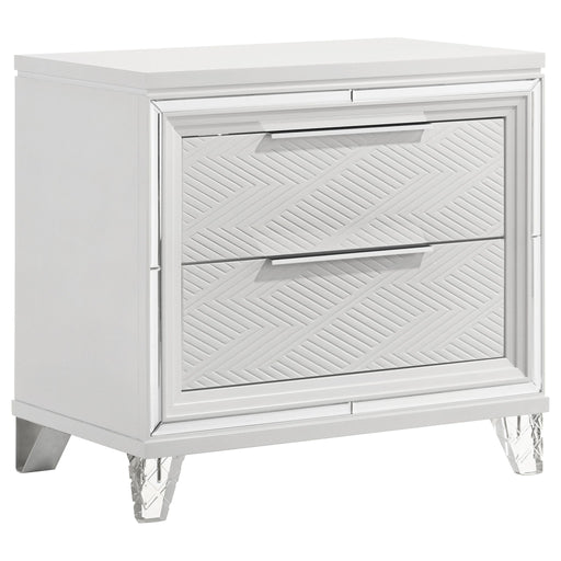 Marmore - 2-Drawer Nightstand Bedside Table - White – Nightstands w/ Charging Stations by Coaster Fine Furniture at Furniture Wholesale Plus , Nashville furniture store