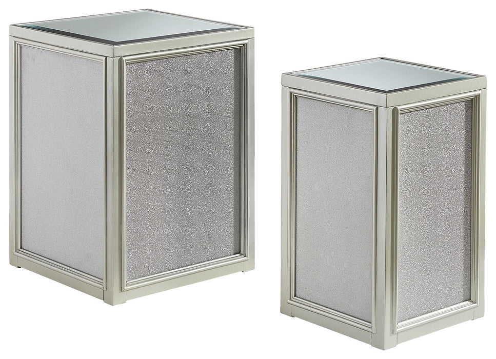 Traleena - Nesting End Tables (Set of 2) - Silver Finish – Nesting Tables by Signature Design by Ashley® at Furniture Wholesale Plus , Nashville furniture store