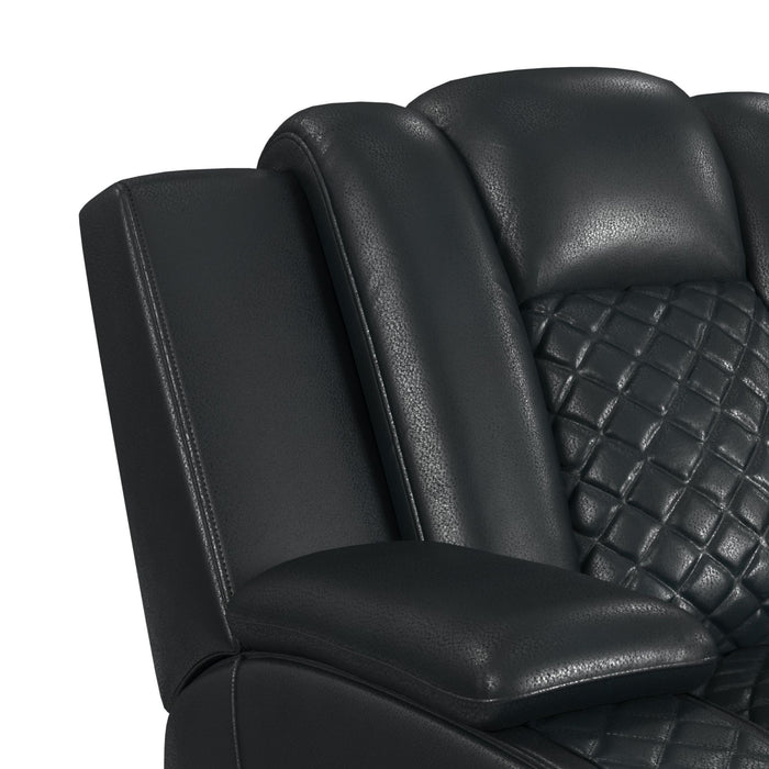 Carlo - Power Motion Loveseat With Power Headrest, Console And LED – Reclining Loveseats by Elements International at Furniture Wholesale Plus , Nashville furniture store