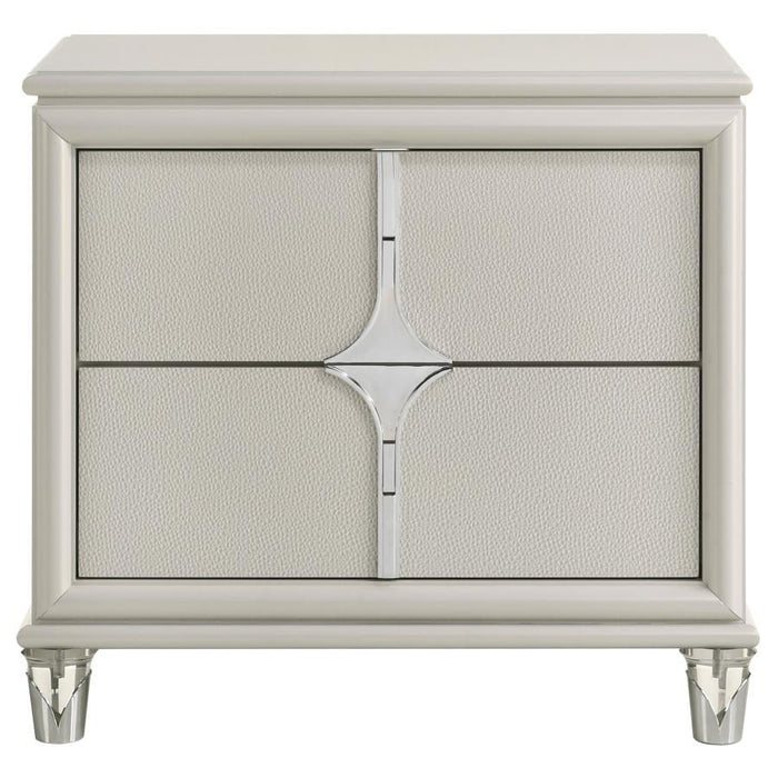 Olivia - 2-Drawer Nightstand Bedside Table - Pearl White – Accent Nightstands by Coaster Fine Furniture at Furniture Wholesale Plus , Nashville furniture store