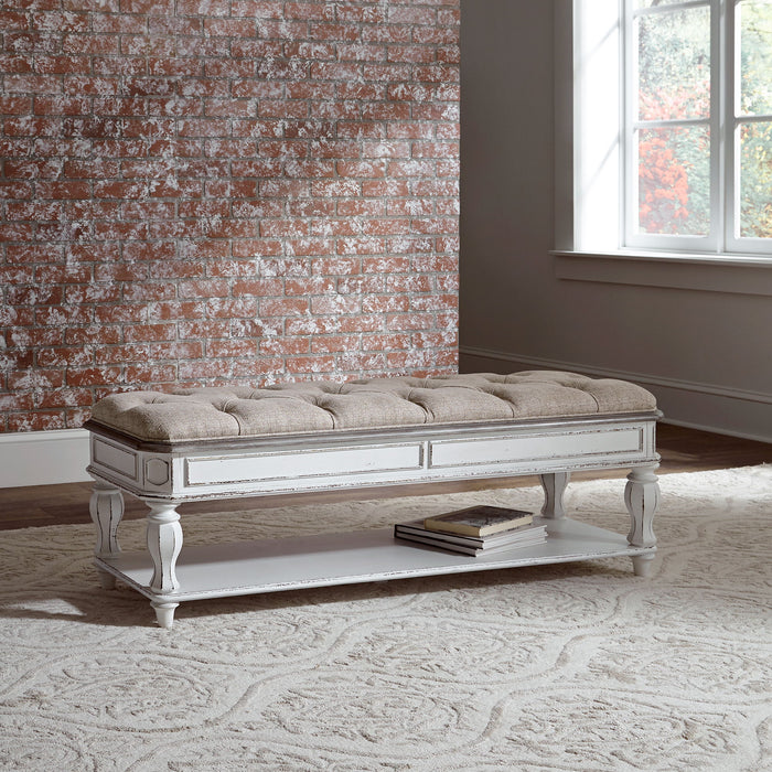 Magnolia Manor - Bed Bench - Antique White – Bed Benches by Liberty Furniture at Furniture Wholesale Plus , Nashville furniture store