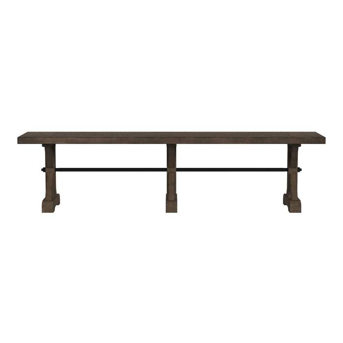 Yellowstone - Dining Bench With Metal Bar Cross - Medium Brown – Dining Benches by Elements International at Furniture Wholesale Plus , Nashville furniture store